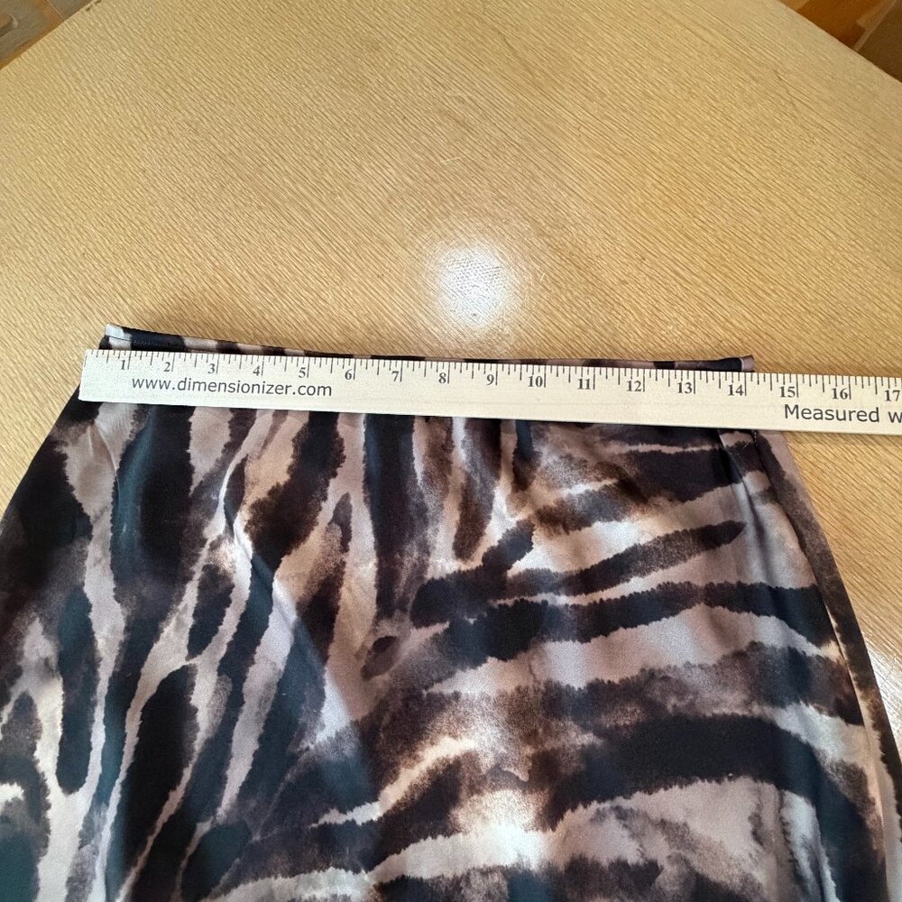 WMNS M Mango MNG Animal Print Midi Slip Skirt BNWT elastic-waist brown zebra max - Picture 8 of 14